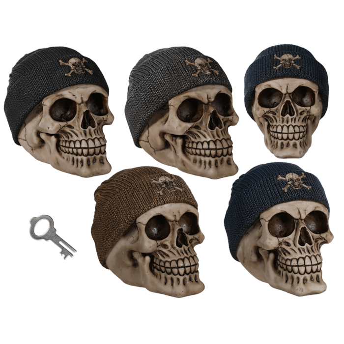 Spardose, Totenkopf mit Fischermütze,