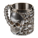 Silberfarbener Becher, Skull,