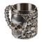 Silberfarbener Becher, Skull,