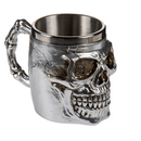 Silberfarbener Becher, Skull,