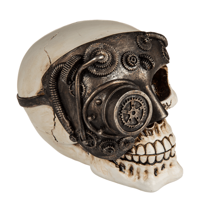 Deko-Totenkopf, Cyborg Skull, ca. 16 cm,