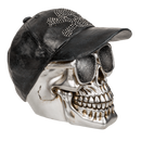 Spardose mit Schloss, Totenkopf mit Basecap,