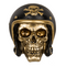 Spardose mit Schloss, Totenkopf mit Motorradhelm,