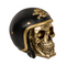 Spardose mit Schloss, Totenkopf mit Motorradhelm,