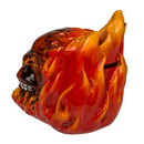 Spardose mit Schloss, Totenkopf mit Feuer,