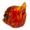Spardose mit Schloss, Totenkopf mit Feuer,