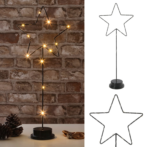 LED Stern auf Fuß, schwarz, kl., ca.51cmH