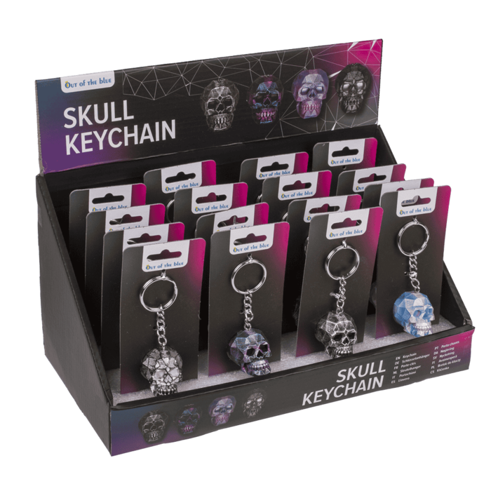 Metall-Schlüsselanhänger, Metallic Skull,