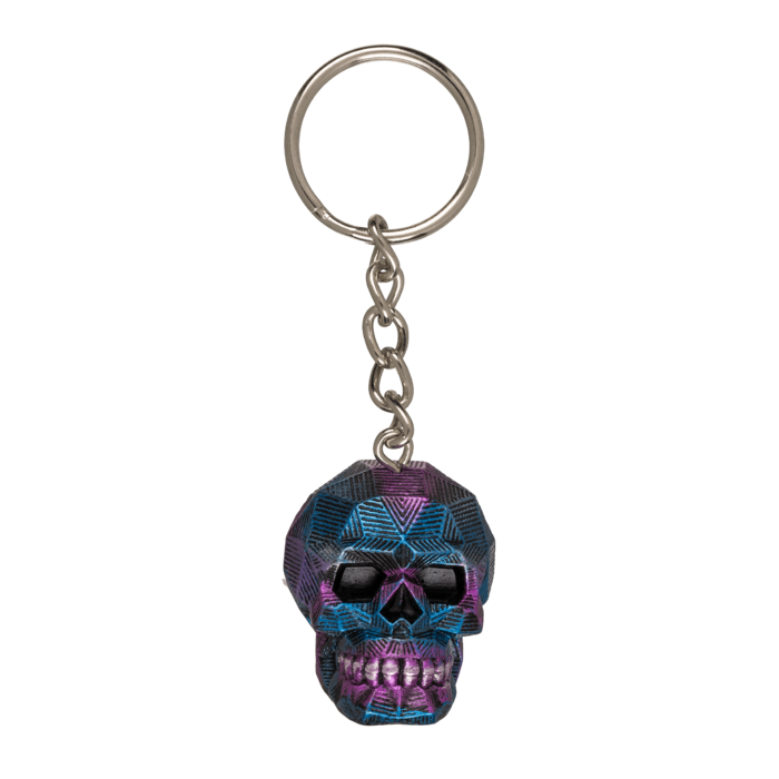 Metall-Schlüsselanhänger, Metallic Skull,
