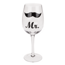 Weinglas, Mr & Mrs, mit Kussmund- &
