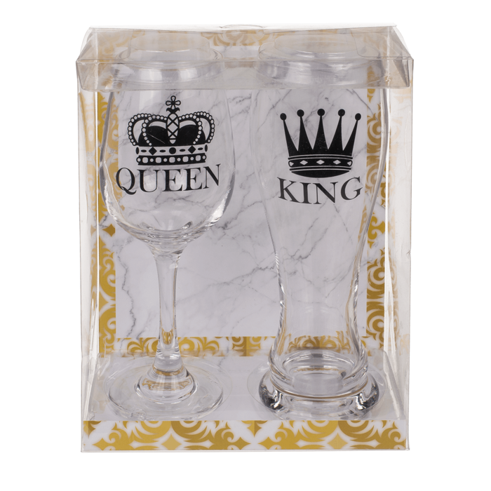 Trinkglas, King & Queen, für ca. 600 & 430 ml,