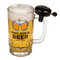 Bierglas mit Klingel, ca. 14 x 14,5 cm,