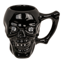 Becher, Totenkopf mit Kristallsteinen,