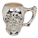 Becher, Totenkopf mit Kristallsteinen,