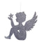 Engel sitzend zum hängen, grau, Filz, M, ca.38cmH