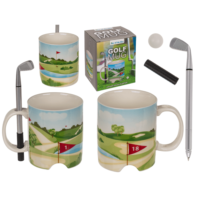 Becher, Golfplatz, mit Kugelschreiber