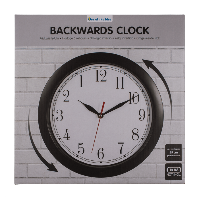 Wanduhr, Rückwärtslauf, D: ca. 29 cm,