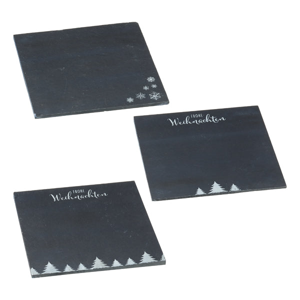 Schieferplatte X-Mas, quadratisch, 3/s, ca. 20x20 cm