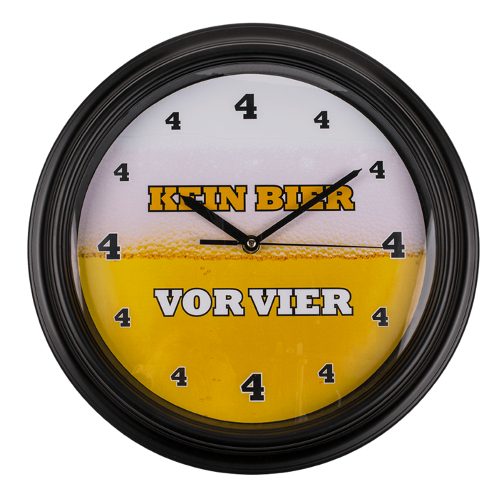 Wanduhr mit Sound, Kein Bier vor 4, D: ca. 32 cm,
