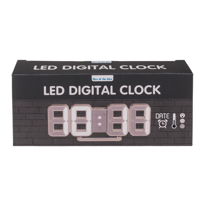 LED-Digitaluhr mit Alarmfunktion, Datums- &