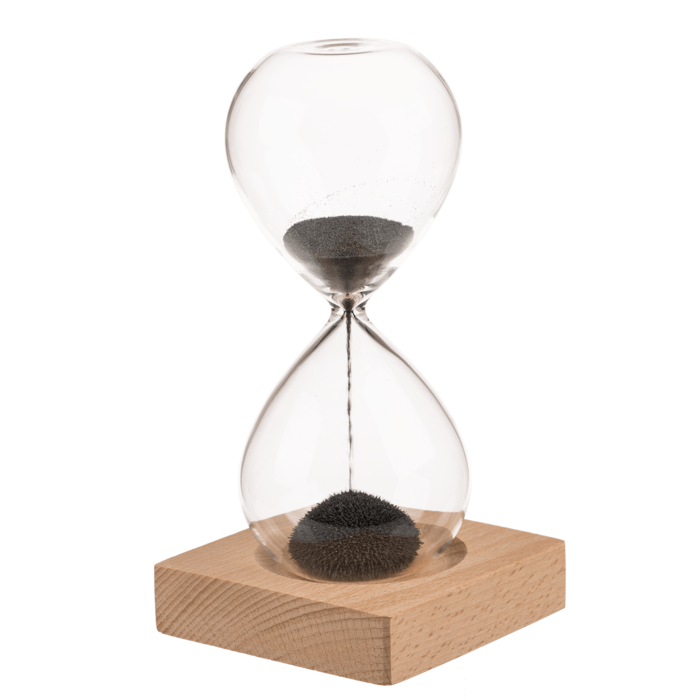 Sanduhr mit magnetischem Sand, ca. 16 cm,