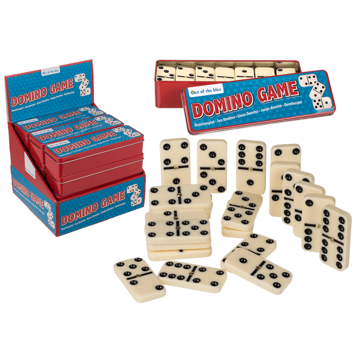 Dominospiel, 6er Version, 28 Steine in Metalldose,