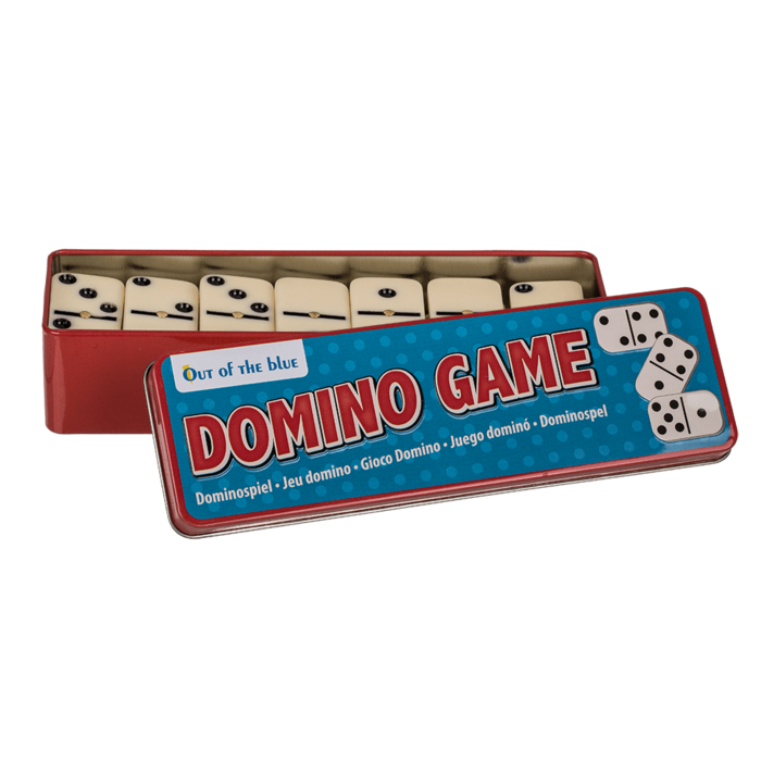 Dominospiel, 6er Version, 28 Steine in Metalldose,