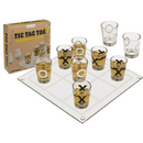 Glas-Trinkspiel, Tic Tac Toe, mit 9 Gläsern,