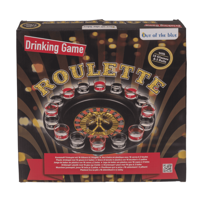 Trinkspiel, Roulette, mit 16 Gläsern & 2 Kugeln,