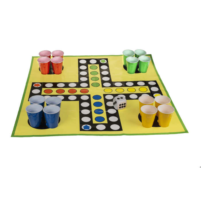 XXL-Trinkspiel, Ludo, mit 16 Trinkbechern,
