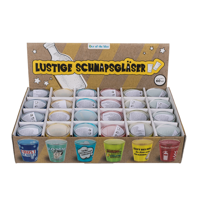 Shooter-Gläser, Sprüche, für ca. 60 ml,