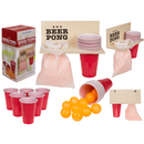 Beer Pong m. Holz-Ablage, inkl. 12 Becher und