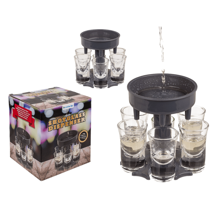 Schnapsglas-Spender, mit 6 Gläsern,