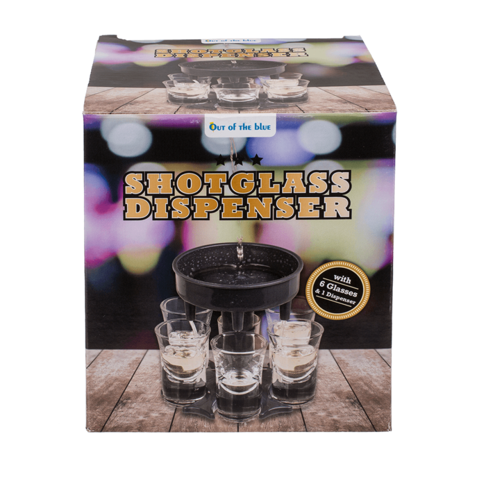 Schnapsglas-Spender, mit 6 Gläsern,