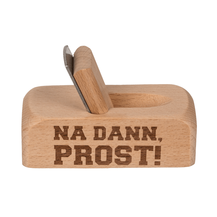 Metall-Flaschenöffner mit Holzgriff, Hobel,