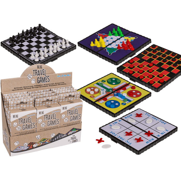Magnetische Reisespiele, Mini (Schach, Ludo, Dame,