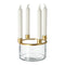 Stabkerzenhalter Glas, gold, ca.15cmDx12cmH