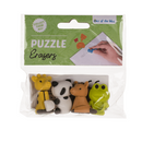 Puzzle-Radierer, Tiere, ca. 4 x 2 cm,