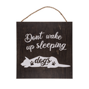 "Holz-Schild, Don't wake up sleeping dogs,"