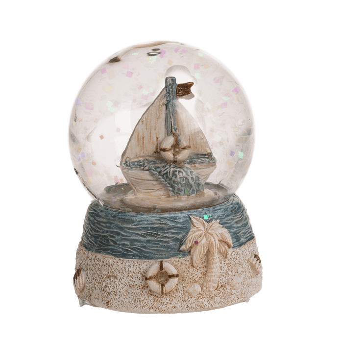 Glitterkugel, Maritim, auf Sockel