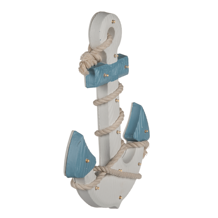 Holz-Anker mit Seil & 12 warmweißen LED,