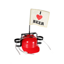 Trinkhelm, I Love Beer mit Fahne,