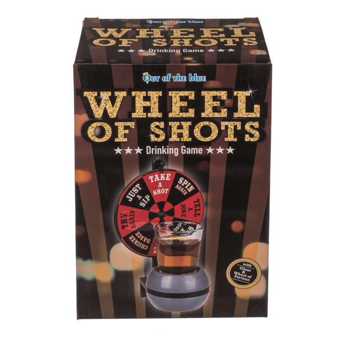 Trinkspiel, Wheel of Shots, mit Shooter-Glas &