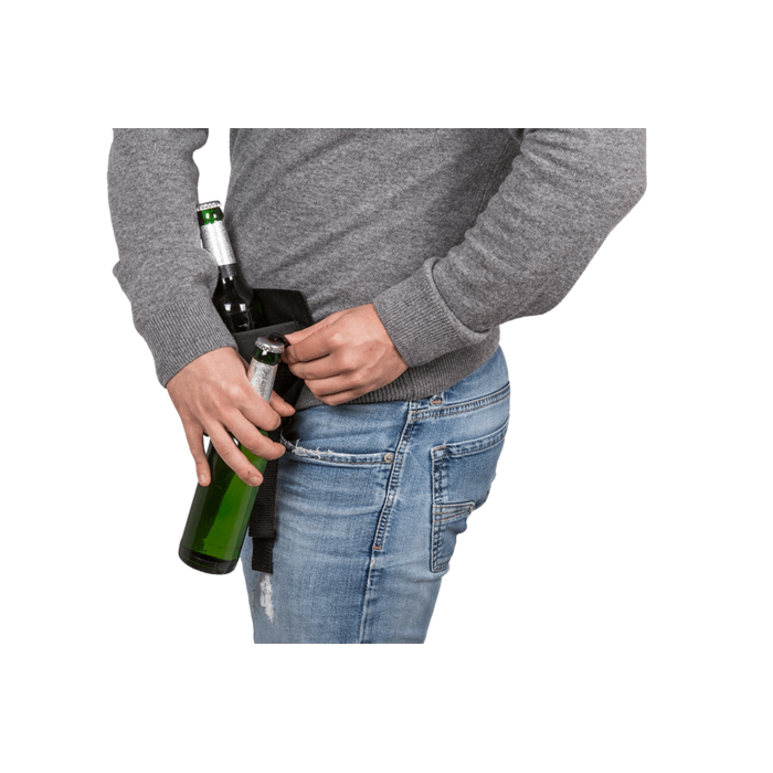 Schwarzer Flaschenhalter, Bier-Gürtel, 123 cm,