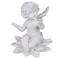 Sitzender Engel mit Perle auf Blume,