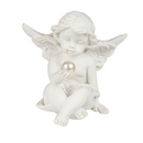 Sitzender Engel mit Perle, ca. 5 cm,