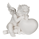 Schlafender Engel auf Herz, ca. 11,5 x 10 cm,