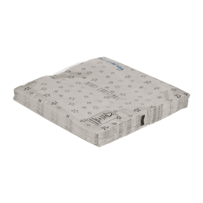 Papier-Servietten, Merry Christmas, mit Sternen,