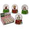 Schneekugel, Weihnachtsfigur, auf rotem &