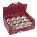 Schneekugel, Weihnachtsfigur, auf rotem &
